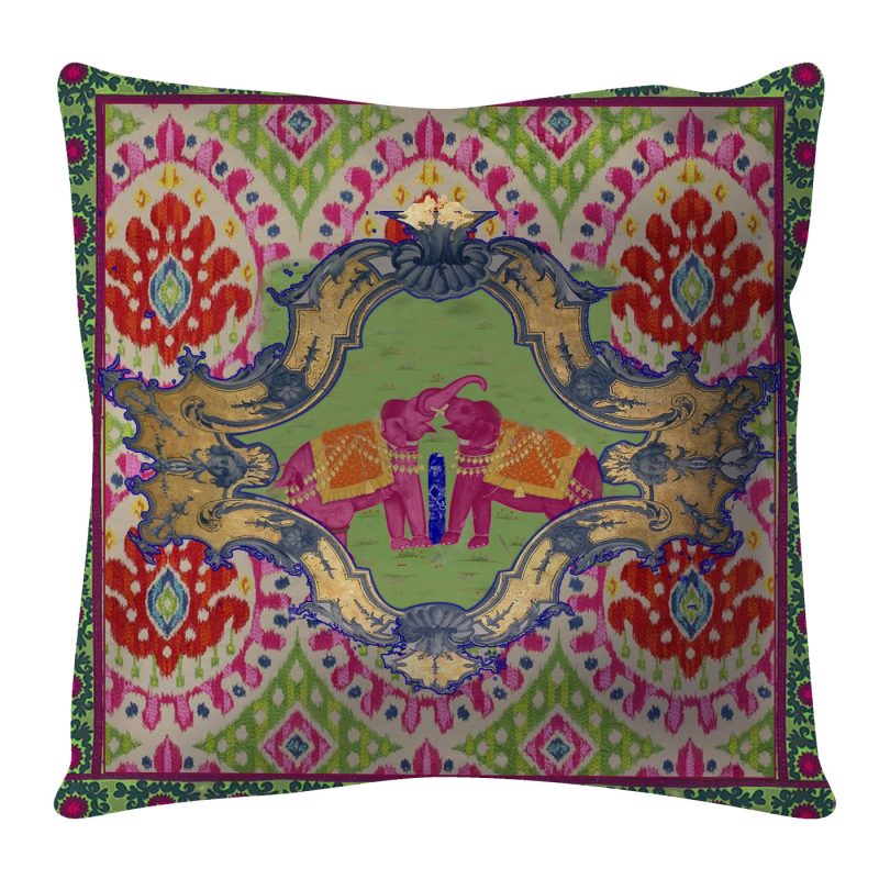 cushion multi-colour elephant