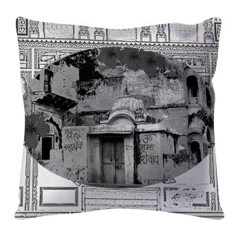 mandir cushion Black and White